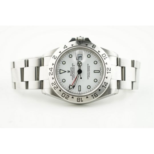 210 - ROLEX OYSTER PERPETUAL DATE EXPLORER II 'POLAR' DIAL W/ BOX & GUARANTEE PAPERS REF. 16570 CIRCA 1999... 