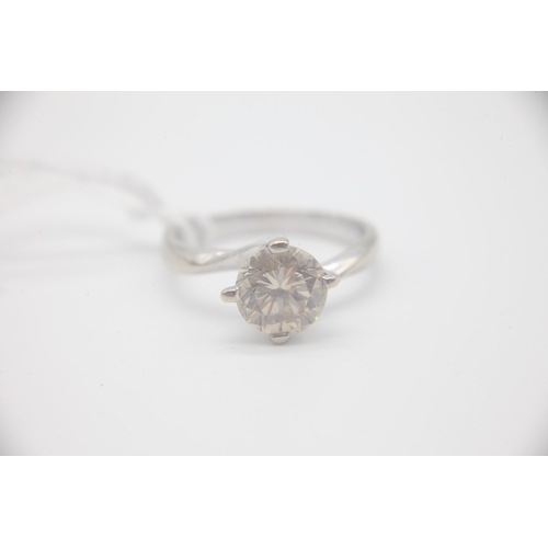 1008 - Fine 18ct white gold 1.75 carat estimated fancy brown diamond solitaire ring. Set in white gold and ... 