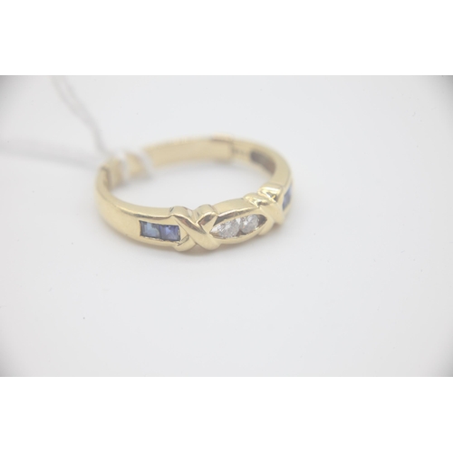 1002 - Fine 18ct Gold Sapphire and Diamond RingMarked 750 for 18ct Gold set with Brilliant Cut Diamonds in ... 