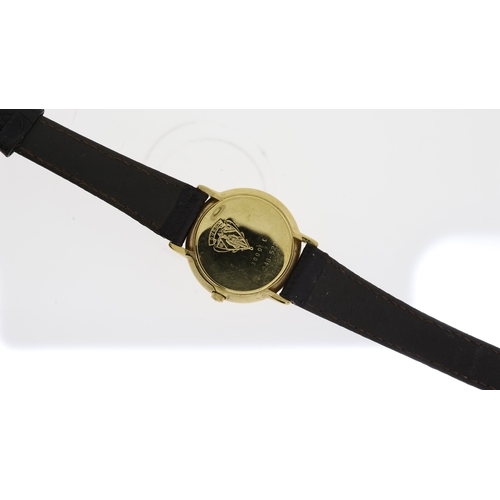 110 - GUCCI LADIES WRISTWATCH REF 3000 1 246 522, GOLD PLATED circular yellow gold dial with engraved roma... 