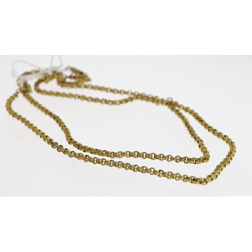 1288 - Antique georgian 8ct gold chain , measures 16 inches in length . Weights 21 grams