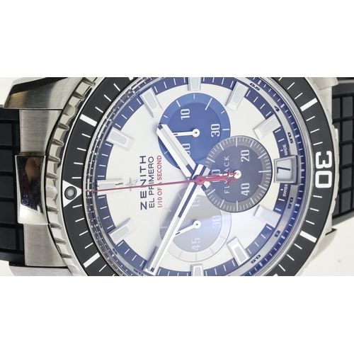 14 - ZENITH EL PRIMERO STRATOS FLYBACK FELIX BAUMGARTNER FULL SET DATED 2014,  REFERENCE 03.2062.4057/69,... 