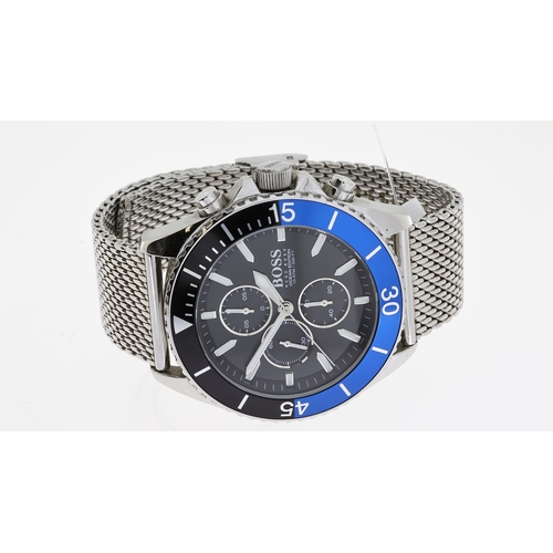 147 - Hugo Boss Ocean Edition Chronograph, black and blue bezel, stainless steel bracelet, quartz, not cur... 