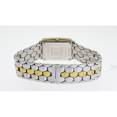 151 - RADO JUBILE REFERENCE 160.3839.2, silver rectangular dial, diamond set, mirror bezel, (a/f) 27mm cas... 