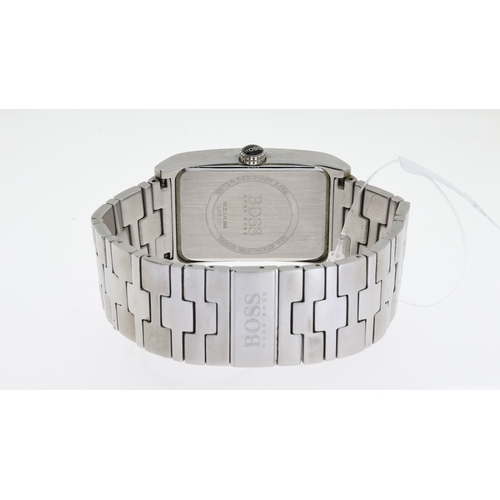 152 - HUGO BOSS 1.670.737, rectanuglar, stainless steel, quartz, not currently running