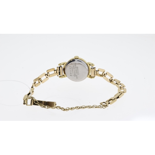 155 - SEIKO LADIES 9CT BRACELET, gold plated seiko 19mm, quartz, 9ct later link bracelet