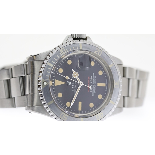 20 - VINTAGE ROLEX SUBMARINER 'RED LINE' 1680 WITH SERVICE PAPERS CIRCA 1972,  circular black MK4 dial wi... 