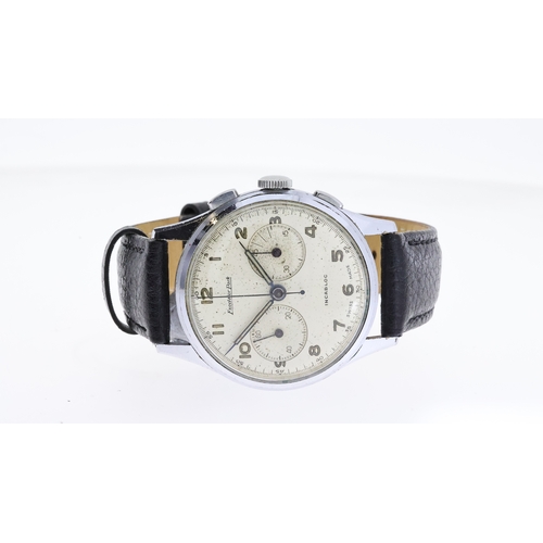 216 - VINTAGE EXCELSIOR PARK CHRONOGRAPH CIRCA 1950s, circular white patina dial with arabic numeral hour ... 