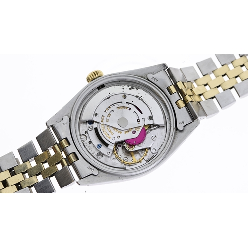 41 - VINTAGE ROLEX DATEJUST STEEL AND GOLD 1601 CIRCA 1974, circular grey dial with baton hour markers, g... 