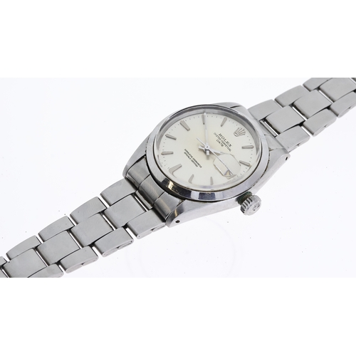 44 - VINTAGE ROLEX OYSTER PERPETUAL DATE 1500 CIRCA 1966, circular silver dial with baton hour markers, d... 