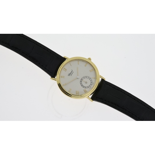 18CT CHOPARD LINEA D ORO QUARTZ REF 1118 circular white dial with