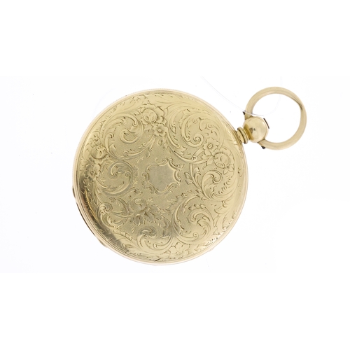 87 - 18CT VINTAGE VERGE HALF HUNTER POCKET WATCH, circular champagne gilt dial with roman numeral hour ma... 