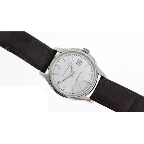 88 - HAMILTON VIEWMATIC BOX AND PAPERS 2014, circular silver dial with baton and arabic numeral hour mark... 