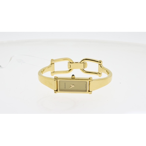 95 - GUCCI BANGLE WATCH REF 1500 L , gold palted, quartz,