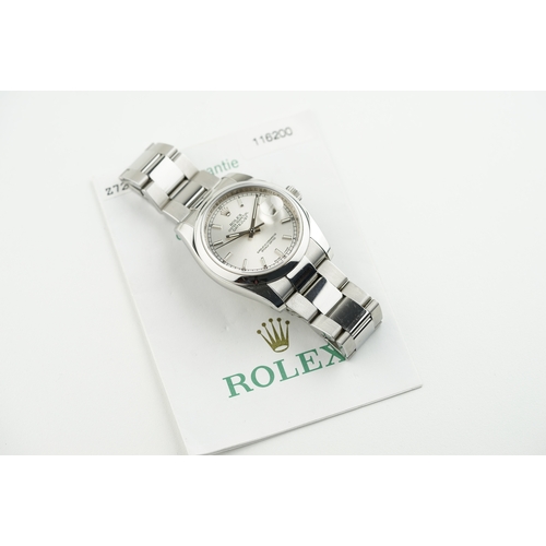 220 - ROLEX OYSTER PERPETUAL DATEJUST ROULETTE W/ GUARANTEE PAPERS REF. 116200 CIRCA 2007 Z SERIAL, circul... 