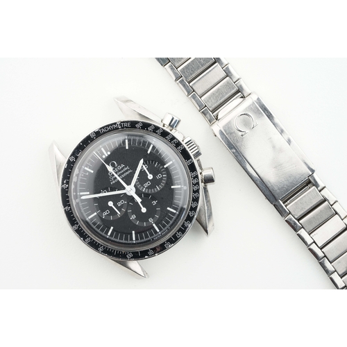 166 - OMEGA SPEEDMASTER PROFESSIONAL CHRONOGRAPH, circular black triple register dial with hour markers an... 