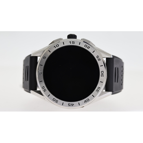 105 - TAG HEUER CONNECTED REF SBG8A W/BOX, approx 45mm black dial, stainless steel bezel and case, black r... 