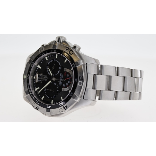 111 - TAG HEUER AQUARACER CHRONOGRAPH REF RBS0180 W/BOX, approx 44mm black dial, baton hour markers, date ... 