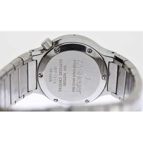 112 - TAG HEUER REF WP1314, approx 29mm white dial, square hour markers, stainless steel bezel and case, i... 