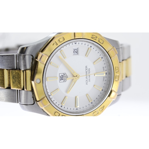 116 - TAG HEUER AQUARACER REF WAP1120, approx 38mmsilver dial, Dauphine hour markers, date aperture at 3 o... 