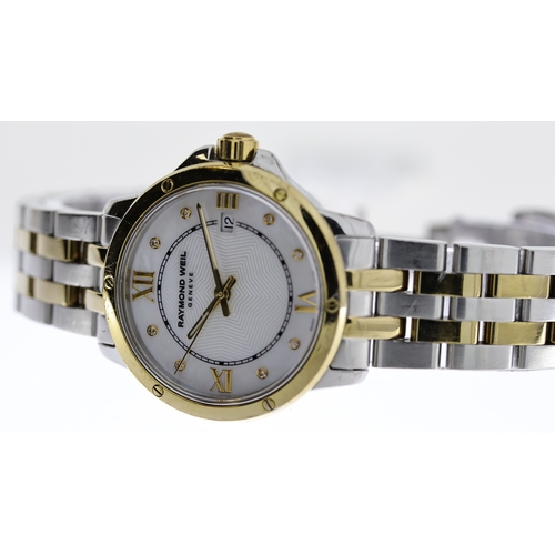 146 - RAYMOND WEIL GENEVE REF 5391 W/BOX, approx 28mm mother of pearl dial, Roman Numeral & round hour mar... 