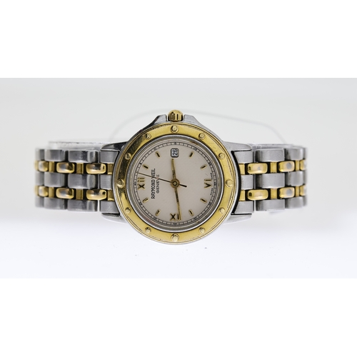 167 - RAYMOND WEIL GENEVE REF 5360, approx 26mm champagne dial, baton hour markers, date aperture at 3 o'c... 