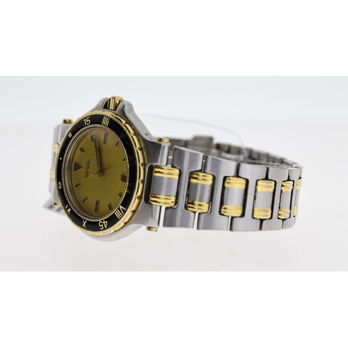 181 - GUCCI REF 9700M, approx 35mm gold dial, baton hour markers, date aperture at 6 o'clock, gold plated ... 