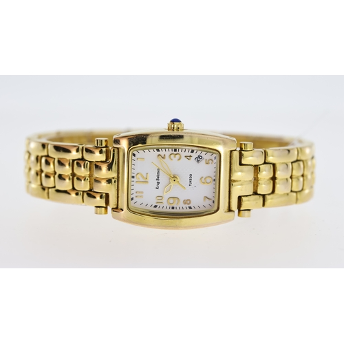 196 - LADIES KRUG BAUMEN TUXEDO REF 699735, approx 22mm white dial, Breguet hour markers, date aperture be... 