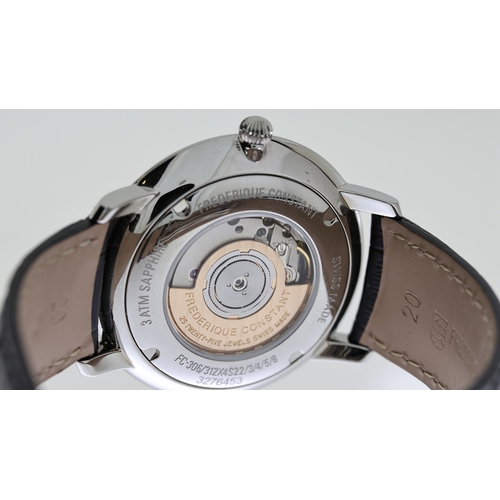 197 - FREDERIQUE CONSTANT GENEVE REF 3276453 W/BOX, approx 40mm silver dial, Roman Numeral hour markers, d... 