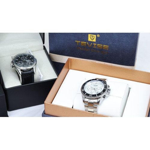 205 - ***TO BE SOLD WITHOUT RESERVE*** JOB LOT OF 4 WATCHES W/BOXES INCLUDING TEVISE, CHARLES JOURDAN, RES... 