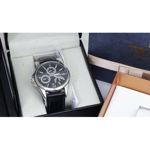 205 - ***TO BE SOLD WITHOUT RESERVE*** JOB LOT OF 4 WATCHES W/BOXES INCLUDING TEVISE, CHARLES JOURDAN, RES... 