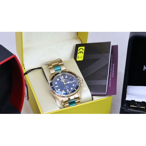 206 - ***TO BE SOLD WITHOUT RESERVE*** JOB LOT OF 8 WATCHES W/BOXES INCLUDING GIANNI SABATINI, KRUG-BAUMEN... 