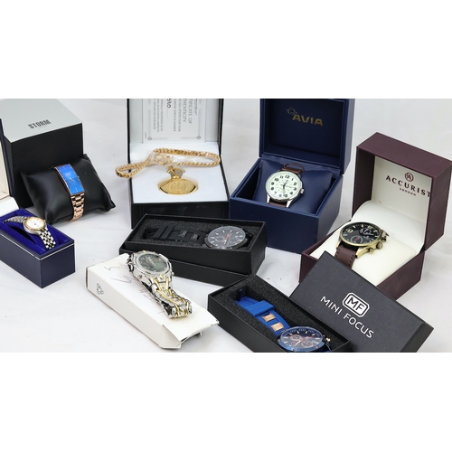 207 - ***TO BE SOLD WITHOUT RESERVE*** JOB LOT OF 8 WATCHES W/BOXES INCLUDING ACCURIST, MINI FOCUS & AVIA.... 