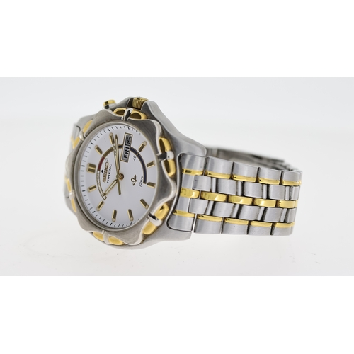 214 - *TO BE SOLD WITHOUT RESERVE* SEIKO KINETIC REFERENCE 5M23-6B70, circular white dial with baton hour ... 