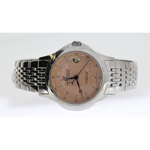 16 - *TO BE SOLD WITHOUT RESERVE* DREYFUSS & CO AUTOMATIC WRISTWATCH WITH BOX, circular salmon dial with ... 