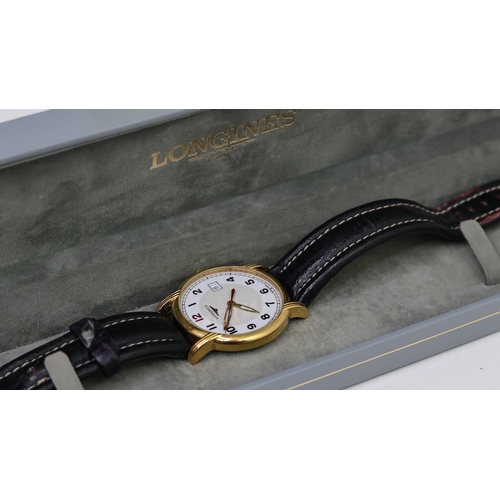 228 - ***TO BE SOLD WITHOUT RESERVE*** LONGINES REF L4.697.2 W/BOX, approx 34mm dial, date aperture at 3 o... 