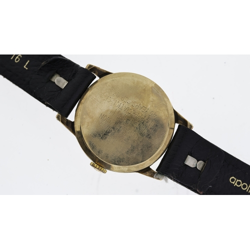 2 - VINTAGE 9CT SMITHS WRISTWATCH, circular cream dial with arabic numeral hour markers, subsidiary seco... 