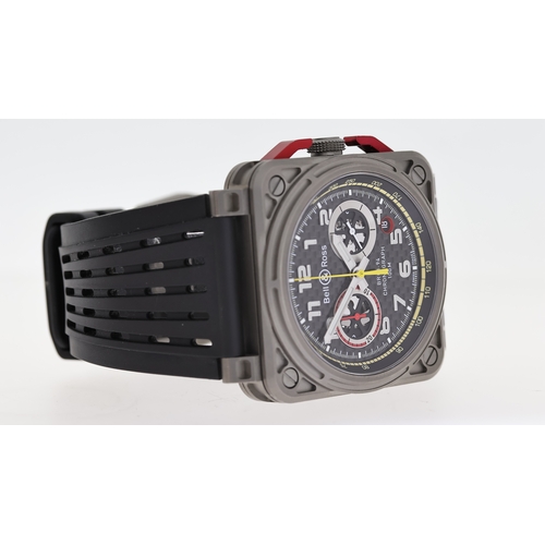 26 - BELL & ROSS RENAULT F1 LIMITED EDITION BR03-94 BOX AND PAPERS 2019, circular carbon fibre dial with ... 