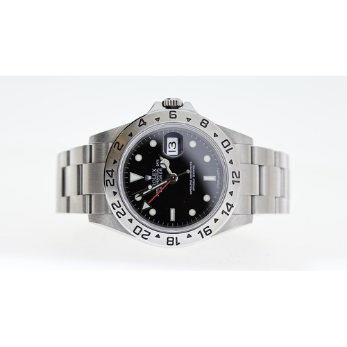 40 - ROLEX EXPLORER II 16570 BOX AND PAPERS 2007 *RECENT ROLEX SERVICE*, circular gloss black dial with a... 