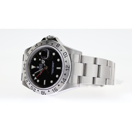 40 - ROLEX EXPLORER II 16570 BOX AND PAPERS 2007 *RECENT ROLEX SERVICE*, circular gloss black dial with a... 