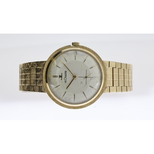 44 - VINTAGE 14K LE COULTRE CIRCA 1970S,  circular cream dial with baton hour markers, integrated 14k bra... 