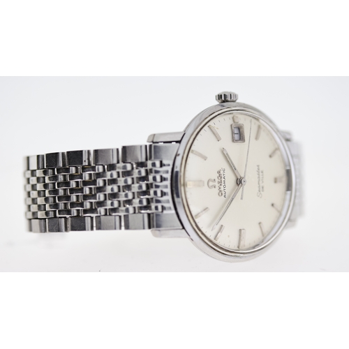 57 - VINTAGE OMEGA SEAMASTER DE VILLE AUTOMATIC, circular silver dial with baton hour markers, date apert... 