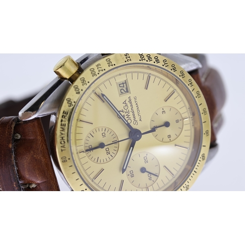 6 - OMEGA SPEEDMASTER AUTOMATIC WINNERS TROPHY WATCH BOX AND GUARANTEE CIRCA 1993, circular champagne di... 