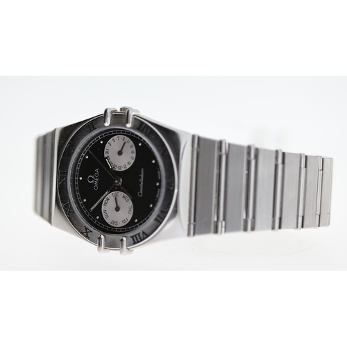 70 - OMEGA CONSTELLATION QUARTZ REFERENCE 396.1070/1080 BOX AND PAPERS 1990, circular black dial with dot... 