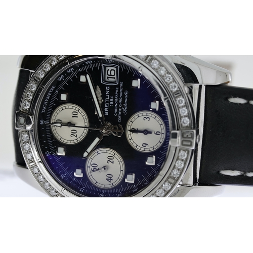 77 - BREITLING CHRONO COCKPIT AUTOMATIC REFERENCE A13357, circular black dial with dot hour markers, chro... 