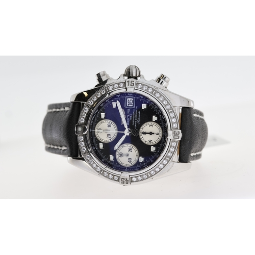 77 - BREITLING CHRONO COCKPIT AUTOMATIC REFERENCE A13357, circular black dial with dot hour markers, chro... 