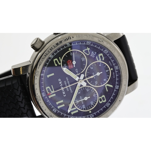 89 - CHOPARD MILLE MIGLIA CHRONOGRAPH TITANIUM 8915, circular carbon fibre effect dial with arabic numera... 