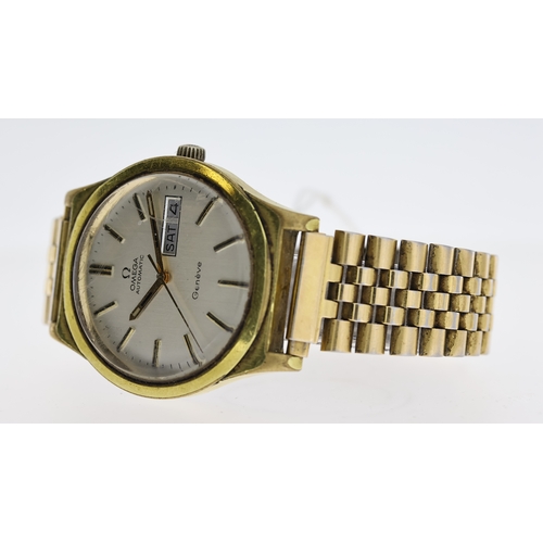 370 - OMEGA GENEVE AUTOMATIC REF 1660169 CAL 1022, approx 40mm dial, dauphine hour markers, date aperture ... 