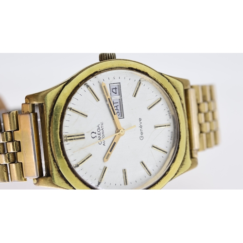 370 - OMEGA GENEVE AUTOMATIC REF 1660169 CAL 1022, approx 40mm dial, dauphine hour markers, date aperture ... 