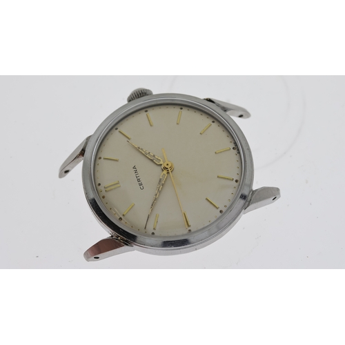 374 - CERTINA LUG WATCH DIAL CIRCA 1950S REF 3141784, approx 34mm dial width, baton hour markers, stainles... 